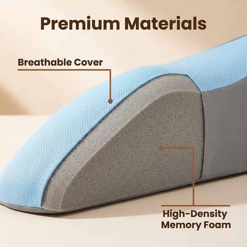 Ergonomic Cotton Pillow - Breathable Back Support for Side & Back Sleepers