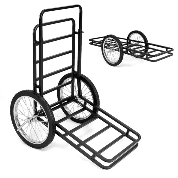 Heavy-Duty 2-Level Adjustable Game Cart with Double-Layer Structure, 550 Lbs Capacity, 20-inch Rubber Wheels