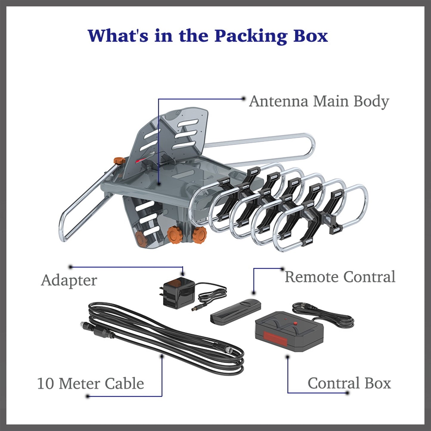 Outdoor Antenna 360° Rotation No Bracket UV Dual-Band Signal Receiver