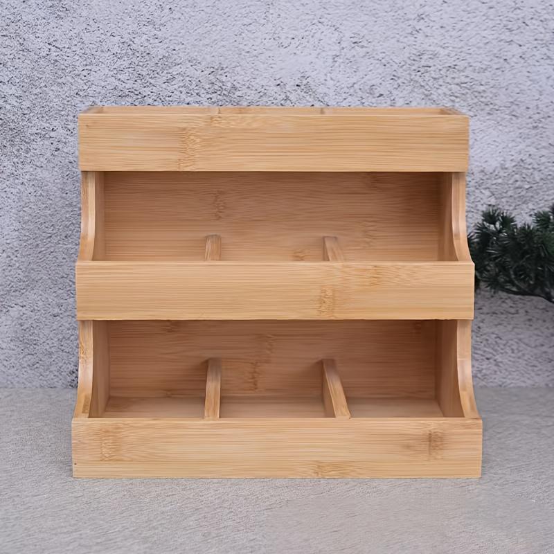 Wooden Tea Bag Organizer Holds 180 Bags - Multi-Use Storage Box