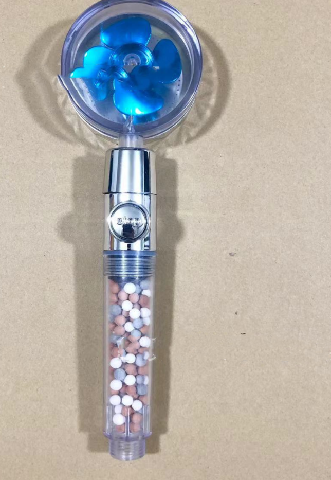 Water Saving Shower Head with Rotating Nozzle and High Pressure Spray