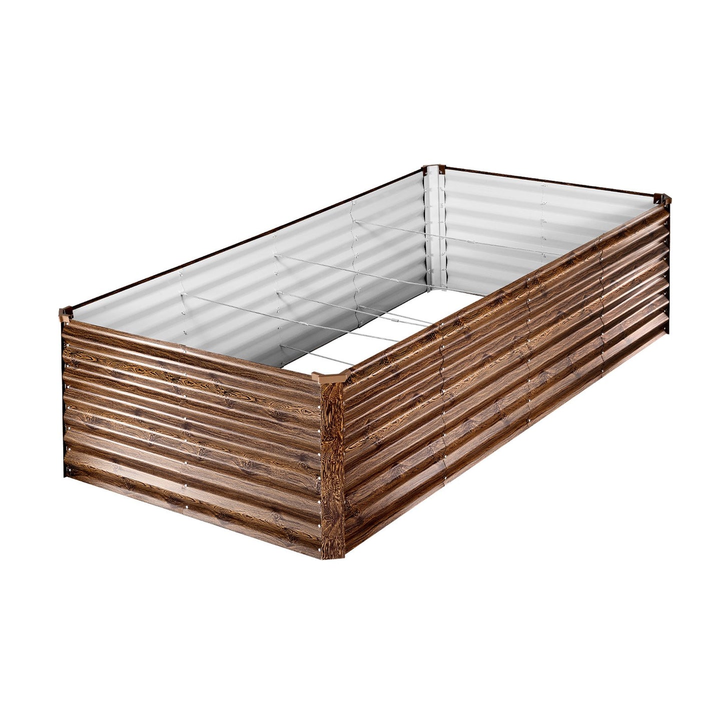 Galvanized Raised Garden Bed 8x4x2 Ft Outdoor Metal Planter Box Kit
