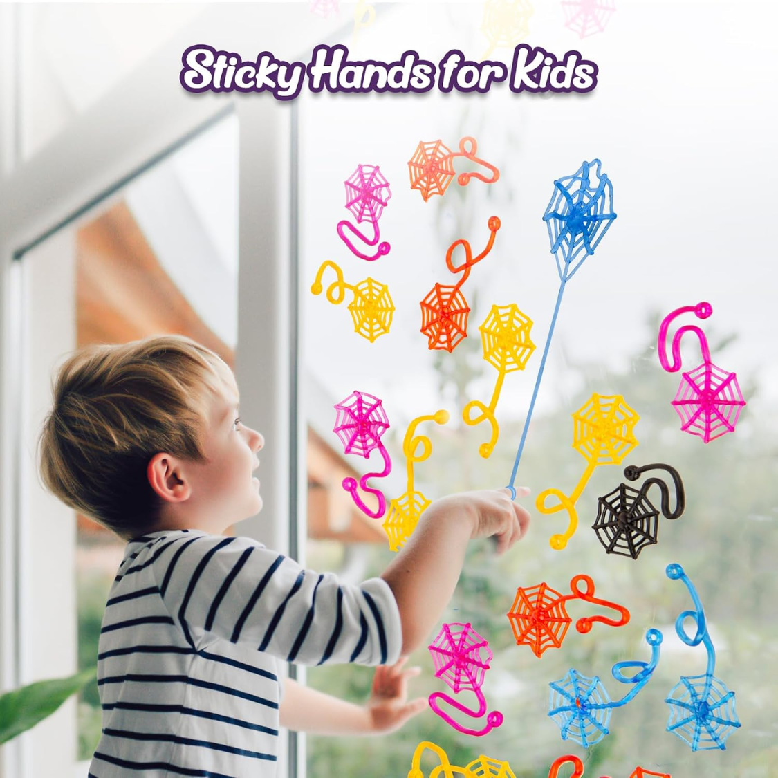 30 Pcs Colorful Sticky Spider Web Hands - Halloween Party Favors