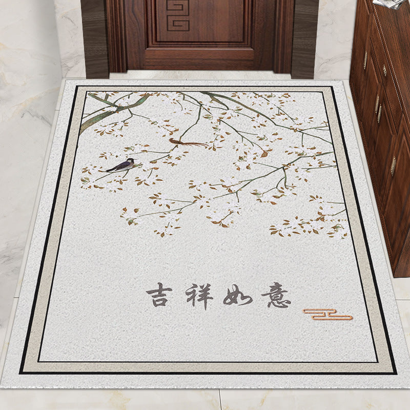 Chinese Style Silk Ring Foot Mat Door Entrance Rug Home Decor