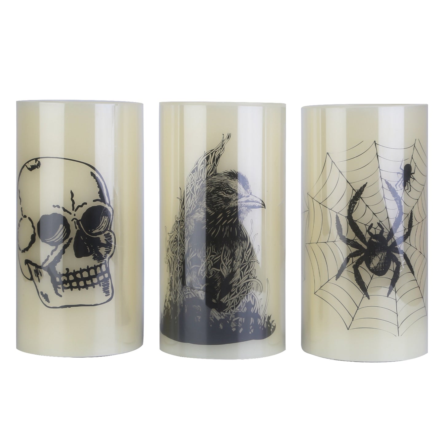 Halloween Flameless Candle Set with Timer - 3 Pack