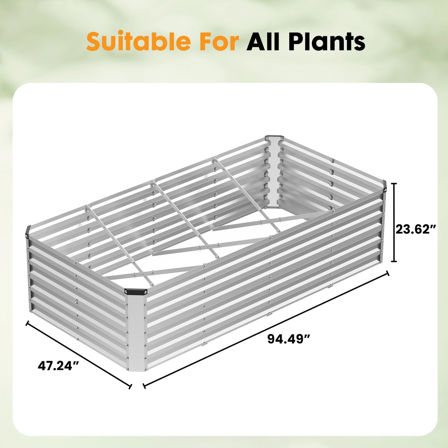 Galvanized Raised Garden Bed - Easy Assembly Metal Planting Box