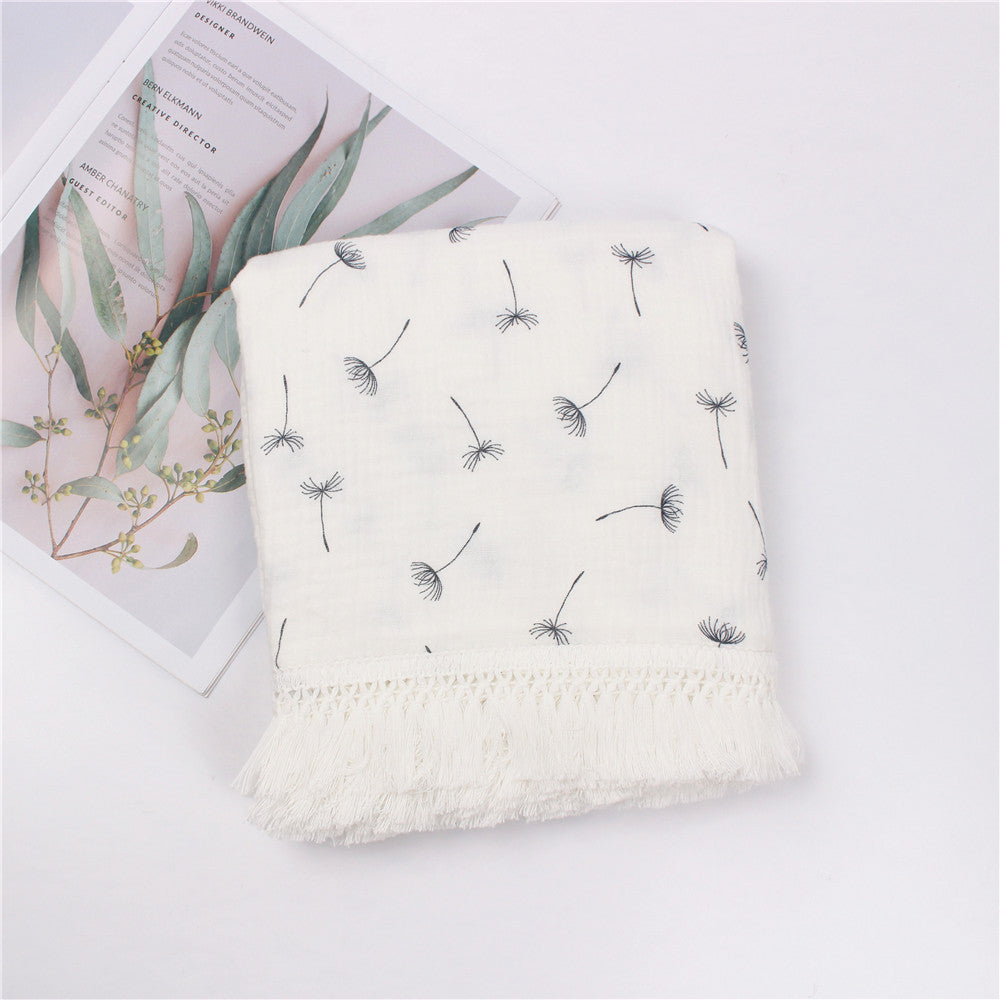 Children's Cotton Tassel Blanket - Baby Bedding 100x120cm, Multiple Colors