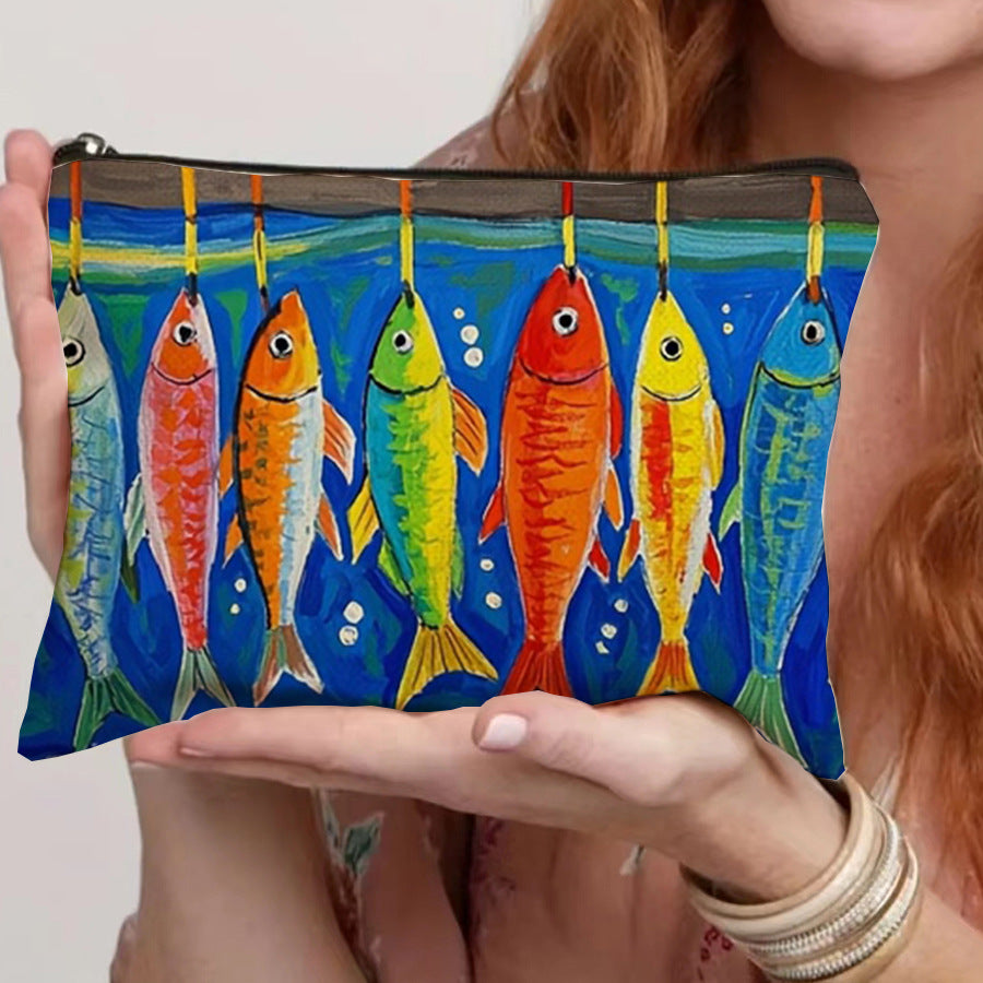 Canvas Zipper Bag for Home Storage & Cosmetic Organizer