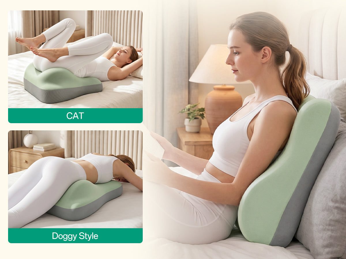 Ergonomic Memory Foam Sex Pillow for Couples - Green