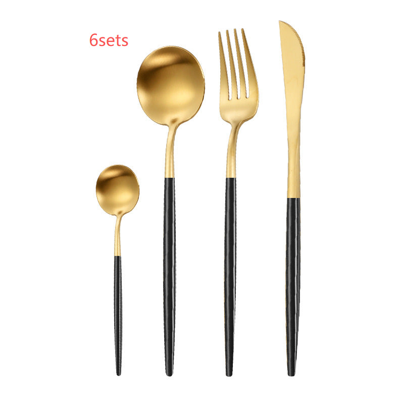 Stainless Steel Dinnerware Set - Thick Portuguese Cutlery, Silver Finish