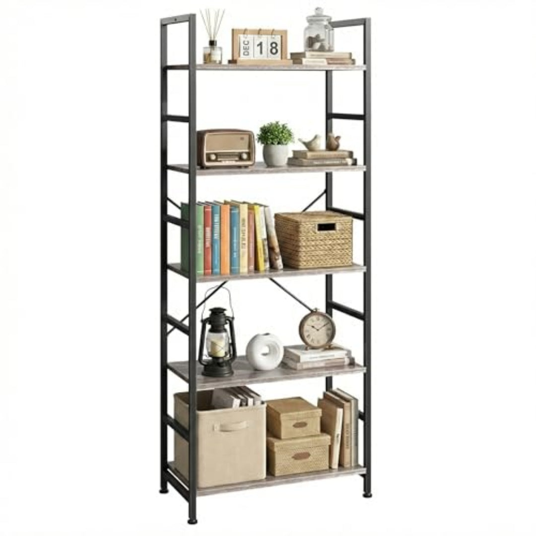 5-Tier Bookshelf - Modern Storage Rack for Home & Office