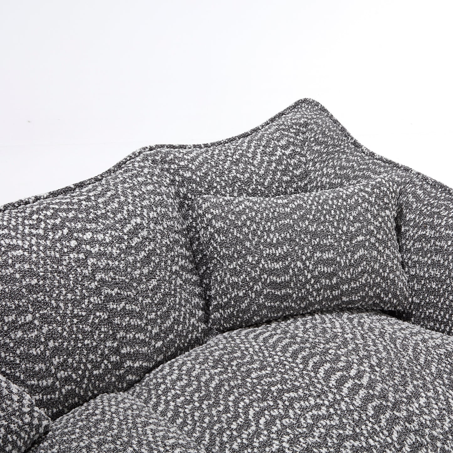 Soft Grey Beanbag Chair with Foam Core - Comfortable Recliner for 2