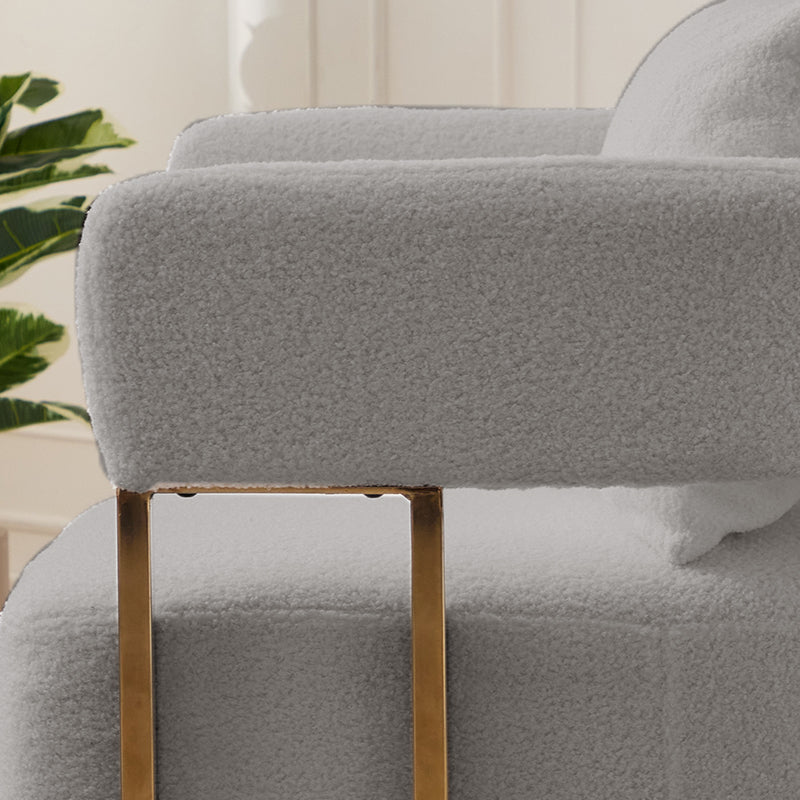 Modern Decorative Chair with Gold Metal Legs - Grey