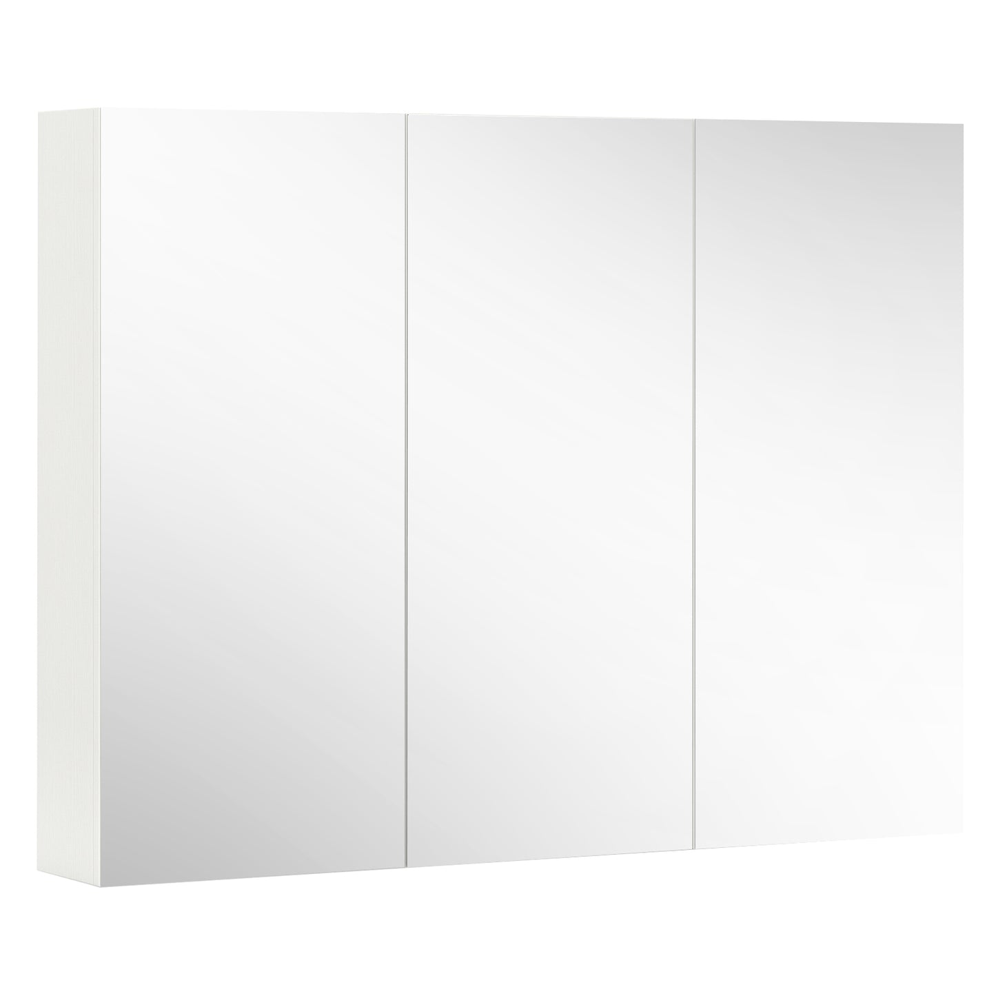 Frameless Wall Mounted Bathroom Mirror Cabinet - 3 Doors