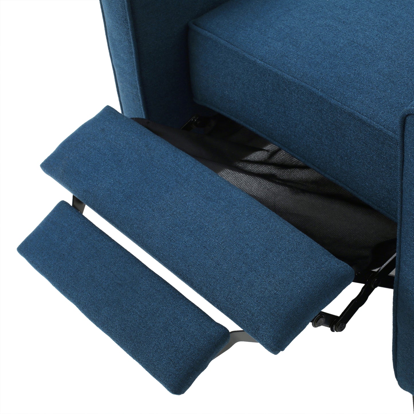 Navy Blue Fabric Push Back Recliner Chair for Small Spaces