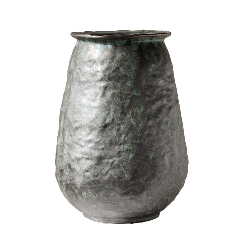 Modern Chinese Ceramic Vase - Short Style Green Flower Vase