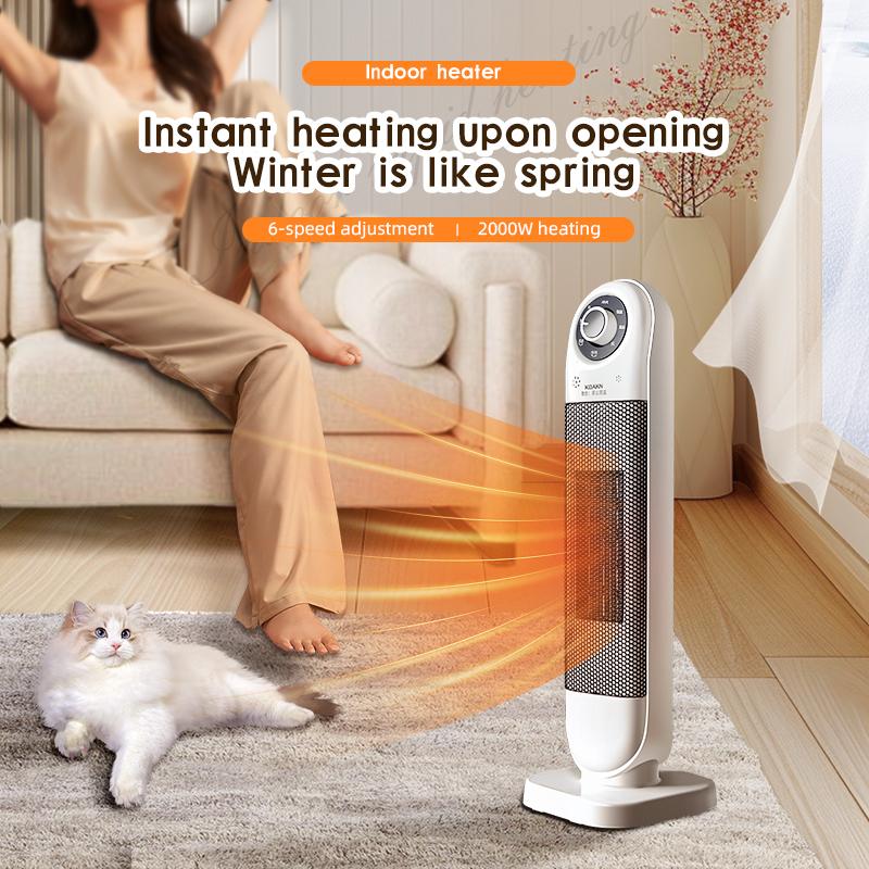 2000W Adjustable Indoor Space Heater with 6 Speed Settings for Home Use
