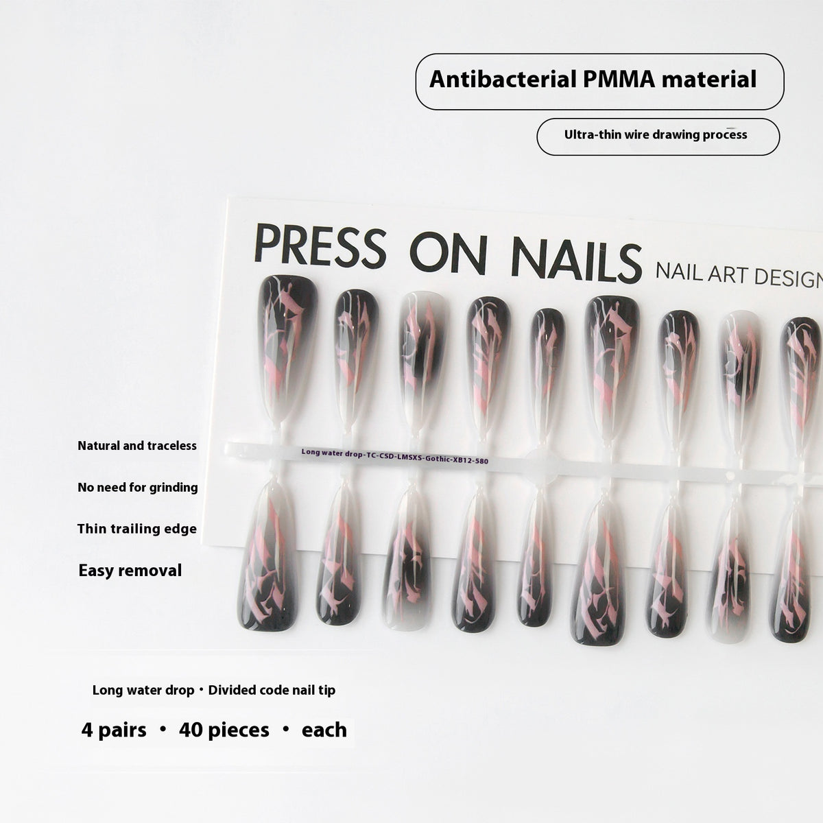 European and American Antique Style Nail Art Water Drop Stickers - Frosted & Glossy Layers
