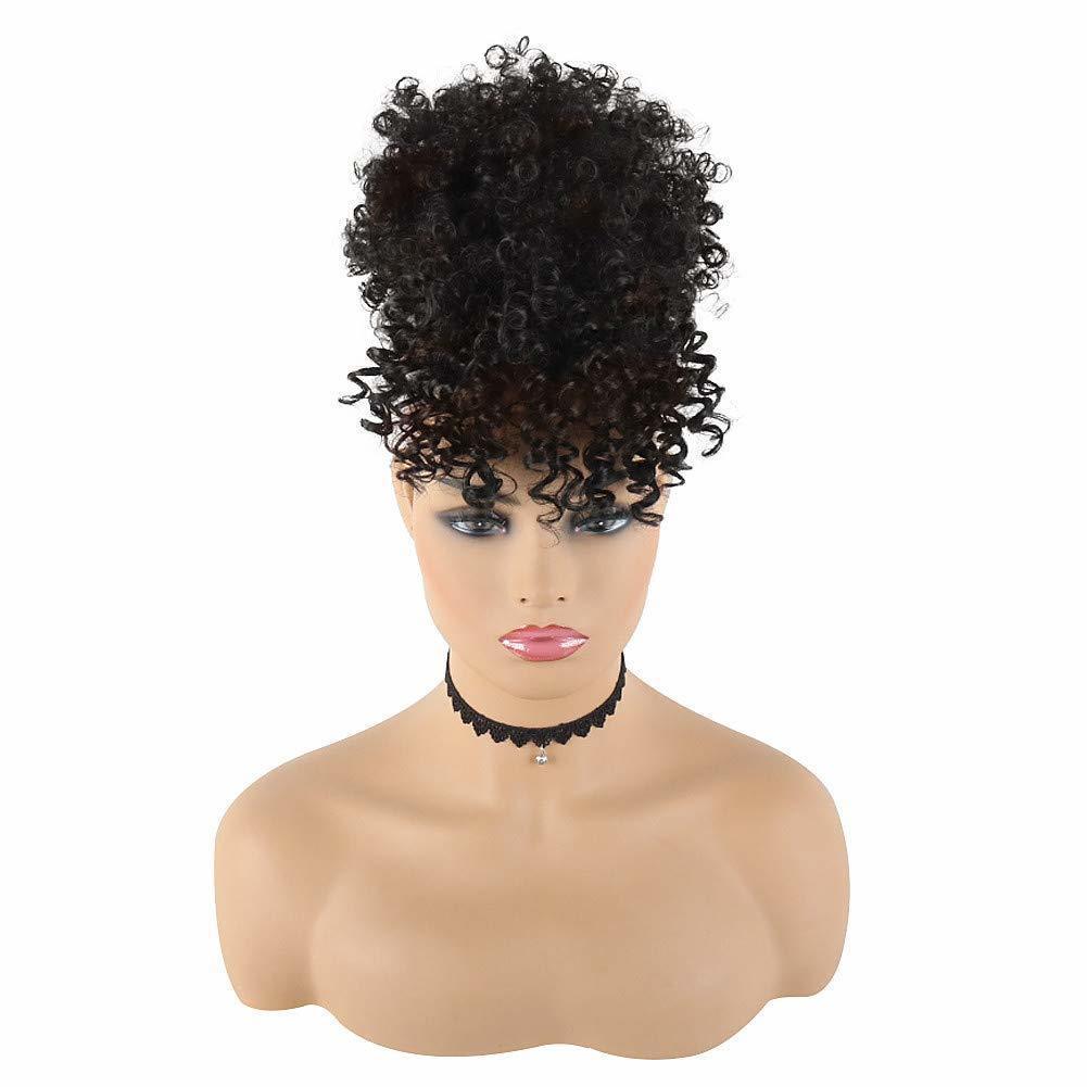 Curly Puff Ponytail Bangs Hair Piece Bun Clip for Stylish Hair Styling