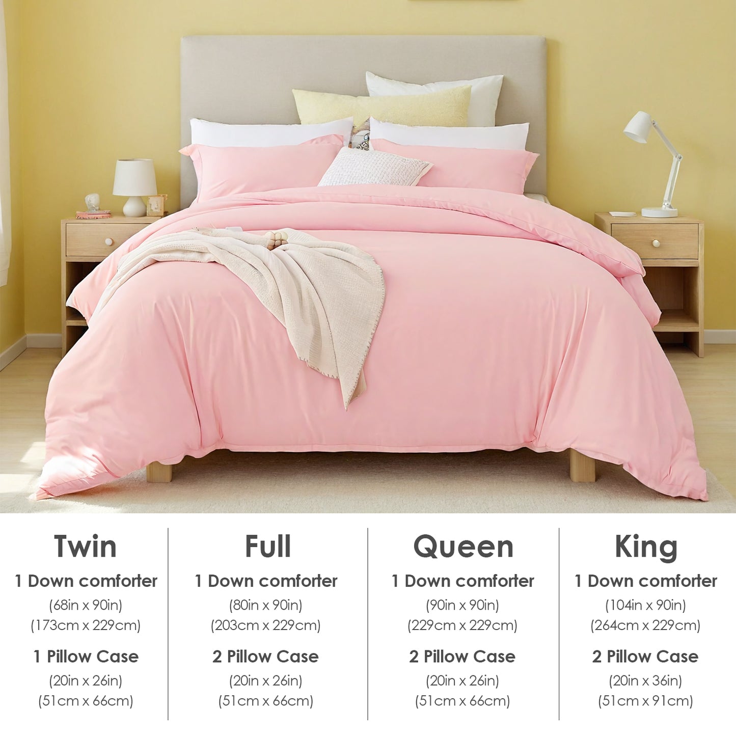 Bohemian Bedding Set - 2-Pack White & Pink 3-Piece