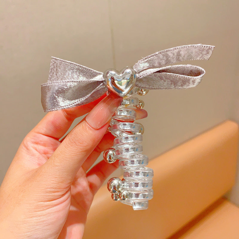 Durable Bow Hair Band with Silver Line & Heart Variations - Hair Accessories