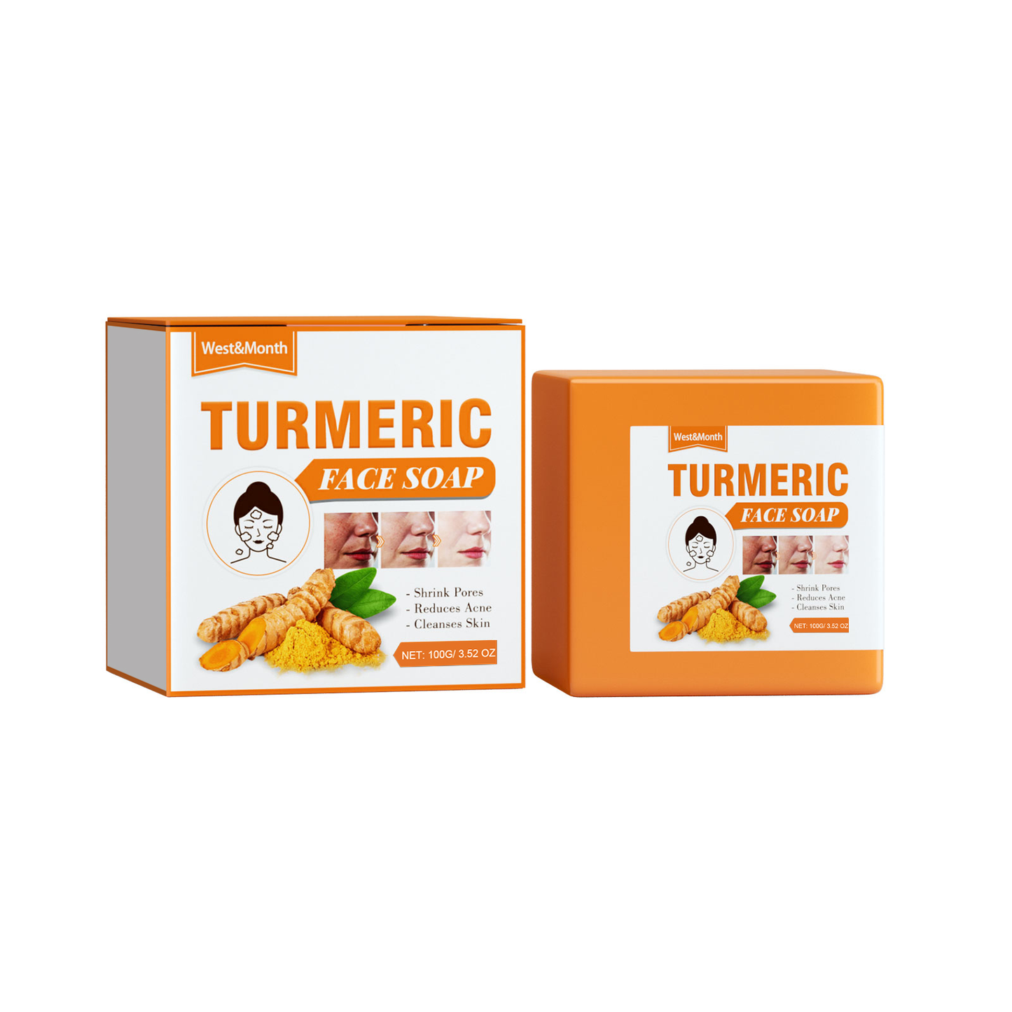 Turmeric Facial Cleansing Soap for Blemish Reduction and Skin Repair