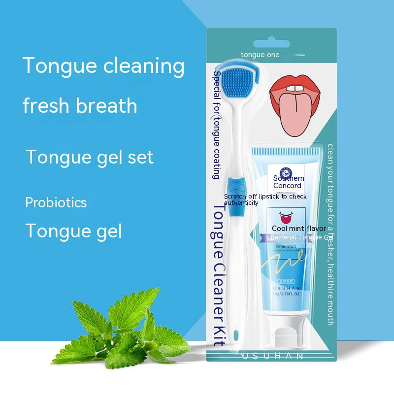 Tongue Cleaning Gel - Mint & Peach Flavors, 50g Oral Care Gel for Tongue Coating Removal