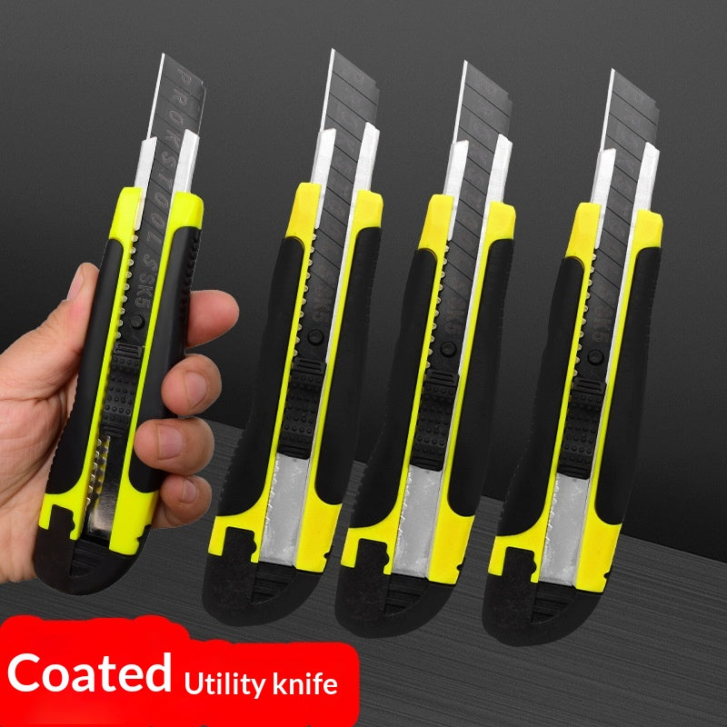 Large Rubber-Grip Utility Knife Holder Set - Heavy Duty Blade Storage