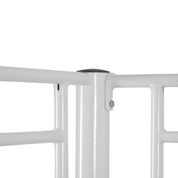 Iron Bed Bunk With Ladder For Kids Twin Size White