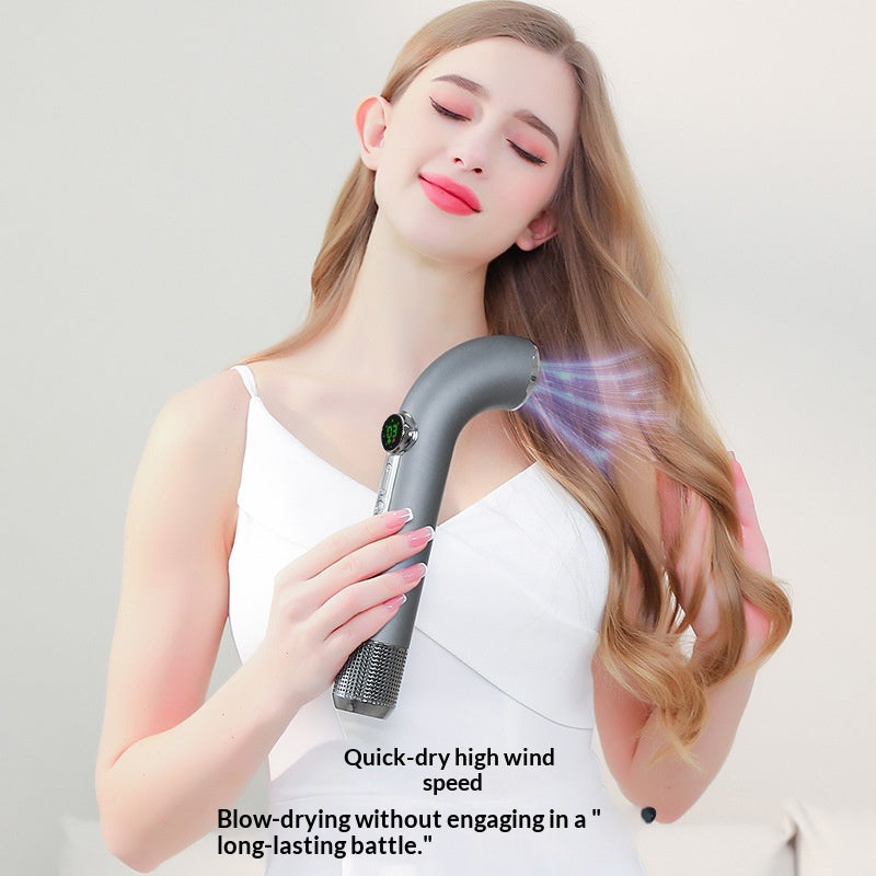 Cordless Hair Dryer with Curved Handle, 300W Hot Cold Air, USB Charging