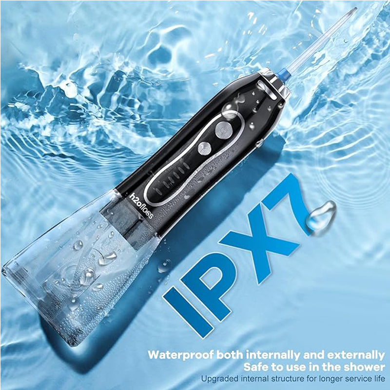 Portable Water Dental Flosser - 5-Mode Cordless Oral Irrigator - Black