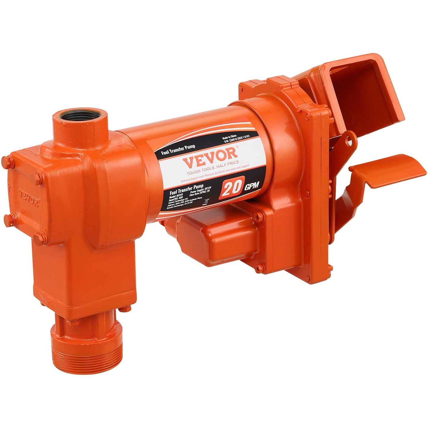 12V DC Fuel Transfer Pump with Collection Box - 20 GPM Gasoline Diesel Kerosene