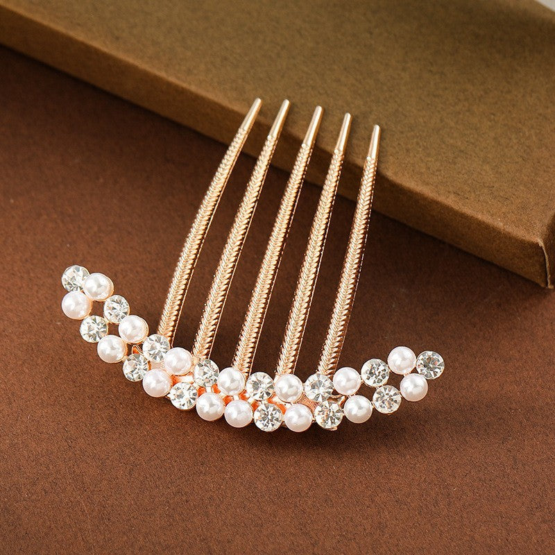 Elegant Handmade Pearl Crystal Hairpin for Bridal & Formal Hairstyles
