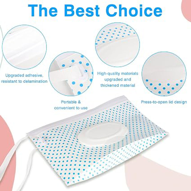 4 Packs Baby Wipes Dispenser,Portable Refillable Wipe Holder With