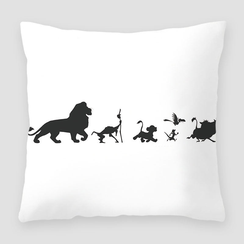 Cartoon Peach Skin Velvet Pillow Cover for Sofa & Living Room - Multiple Colors