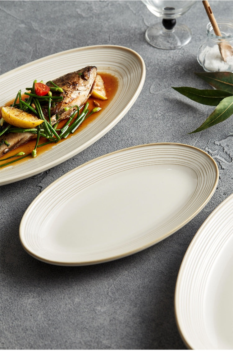 Luxury Ceramic Dinner Plate Set - High-Temperature Resistant, Modern Design