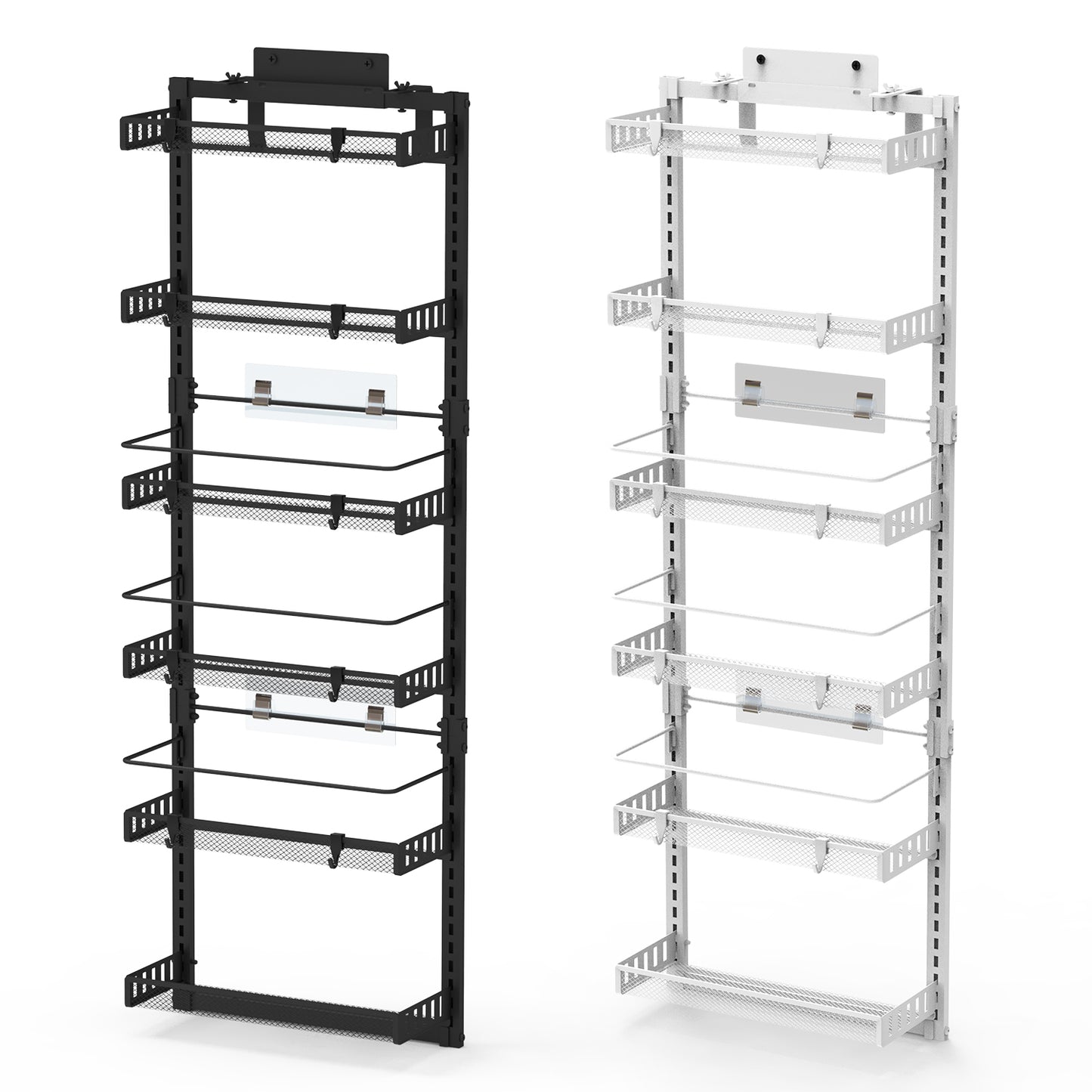 Black-White Options -- 1Pc Over The Door Pantry Organizer 6-Tier