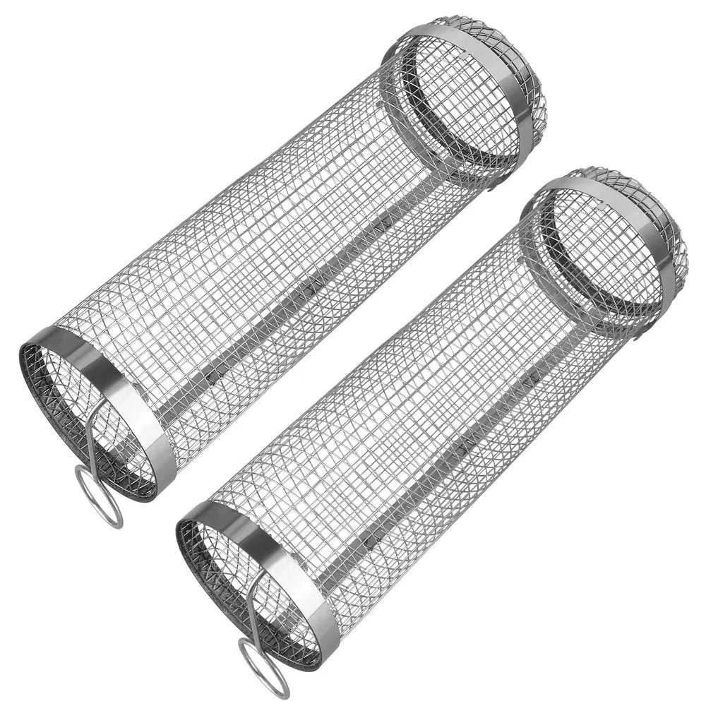 Portable Stainless Steel BBQ Grill Basket with Removable Cover