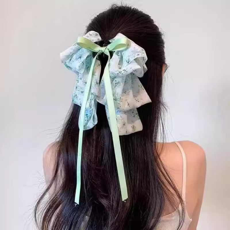 Sweet Bow Hair Clip for Women - Snow Yarn Headband & Hairpin Accessories