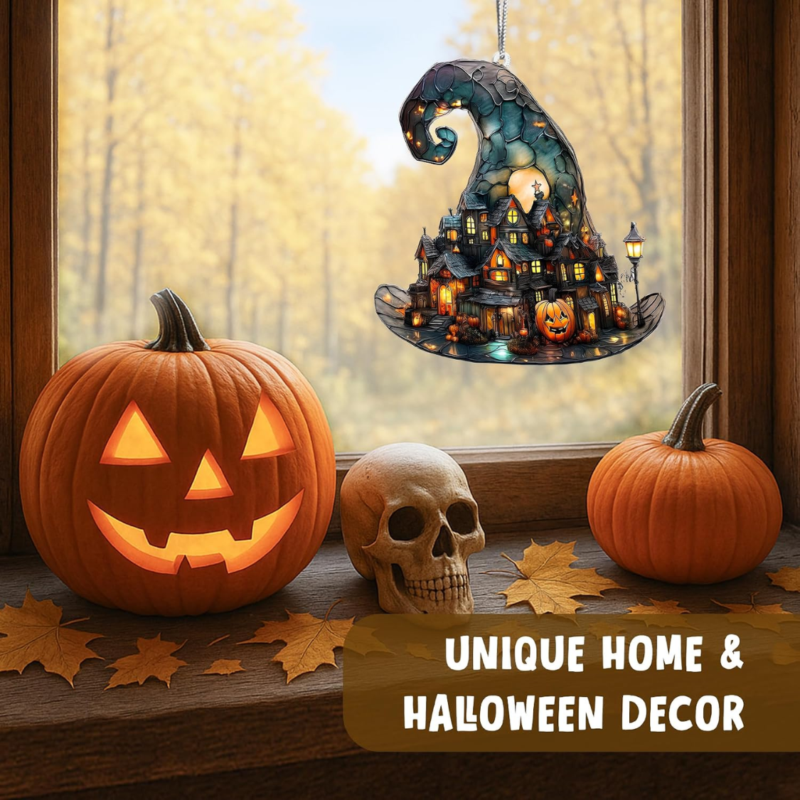 Cute Ghost Ornament for Halloween Decor - Black