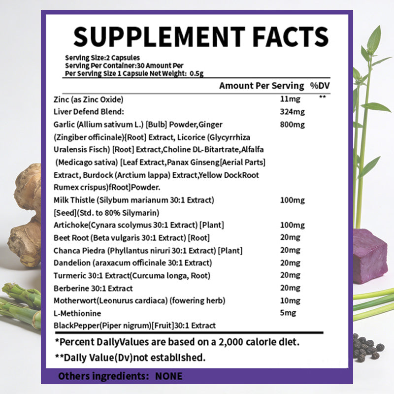 Milk Thistle & Herbal Complex Supplement - 60 Capsules