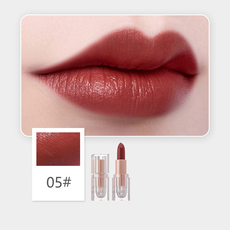 Matte Finish Crystal Square Tube Lipstick - Nourishing & Moisturizing