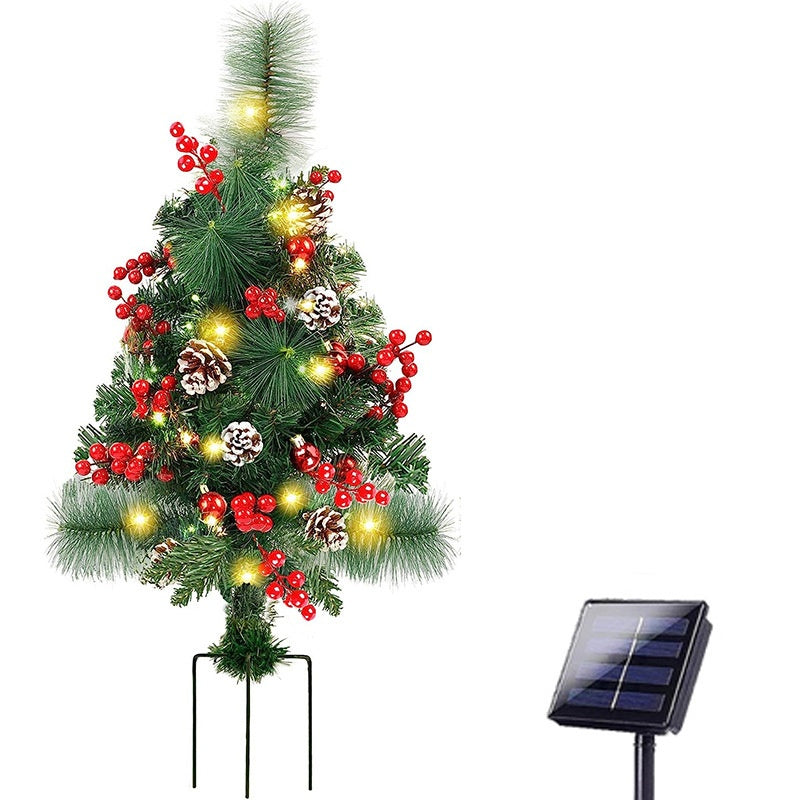 Solar Christmas Tree Lawn Lamp Outdoor Decor - Courtyard Landscape Lighting