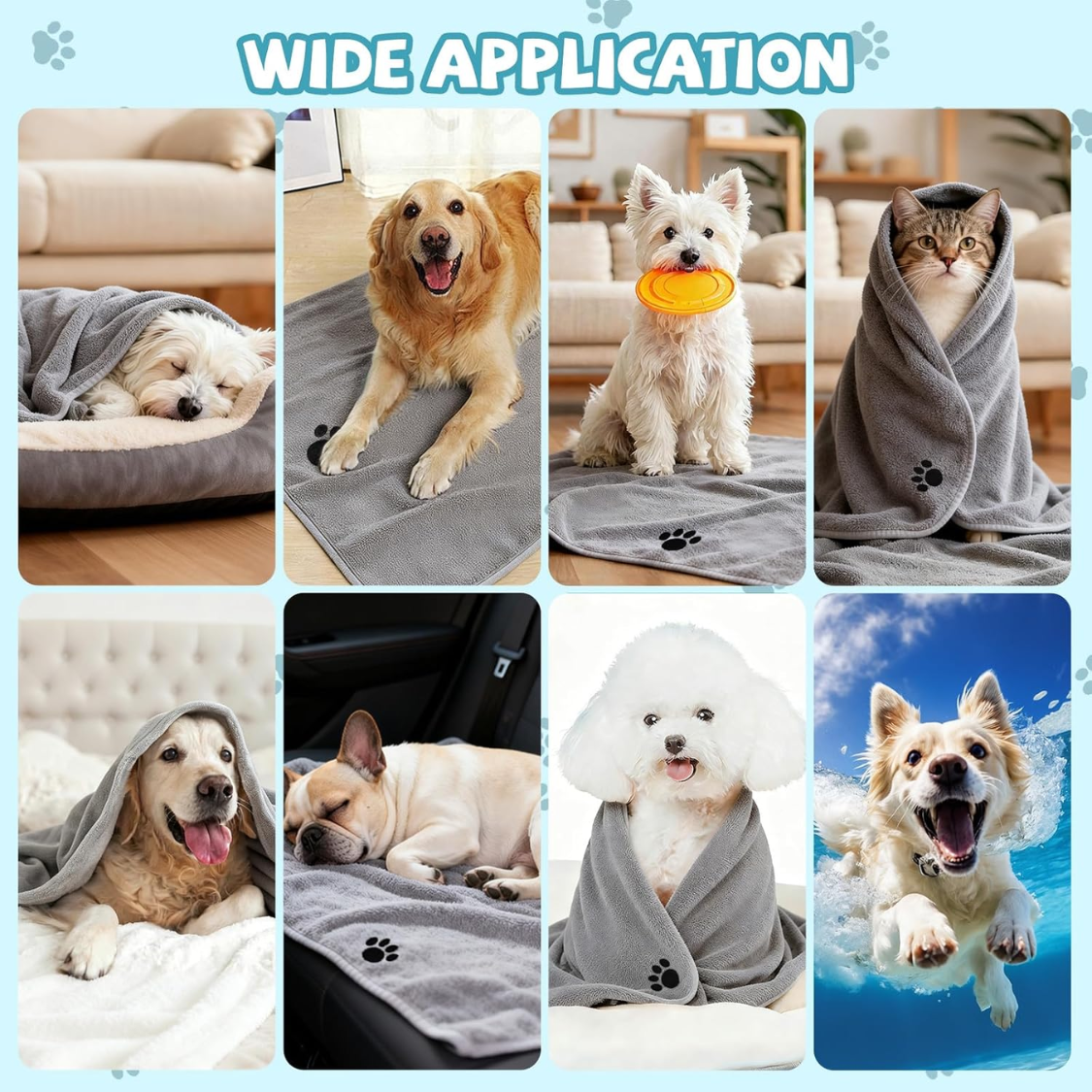 Microfiber Dog Towel Set - Super Absorbent & Soft Pet Towels for Dogs & Cats