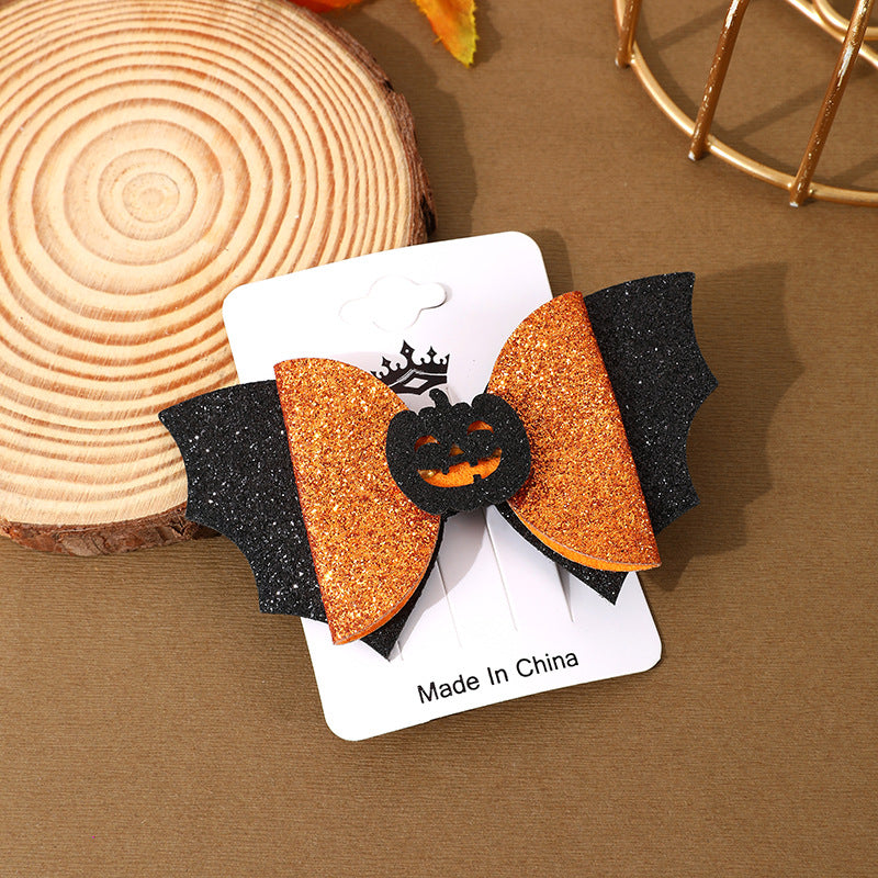 Halloween Hair Barrettes - Spooky Ghost, Pumpkin & Spider Hair Clips