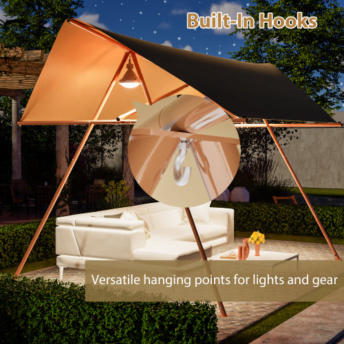Hexagonal Shade Sail Canopy, Large 206in X118in UV Block Sun With UPF