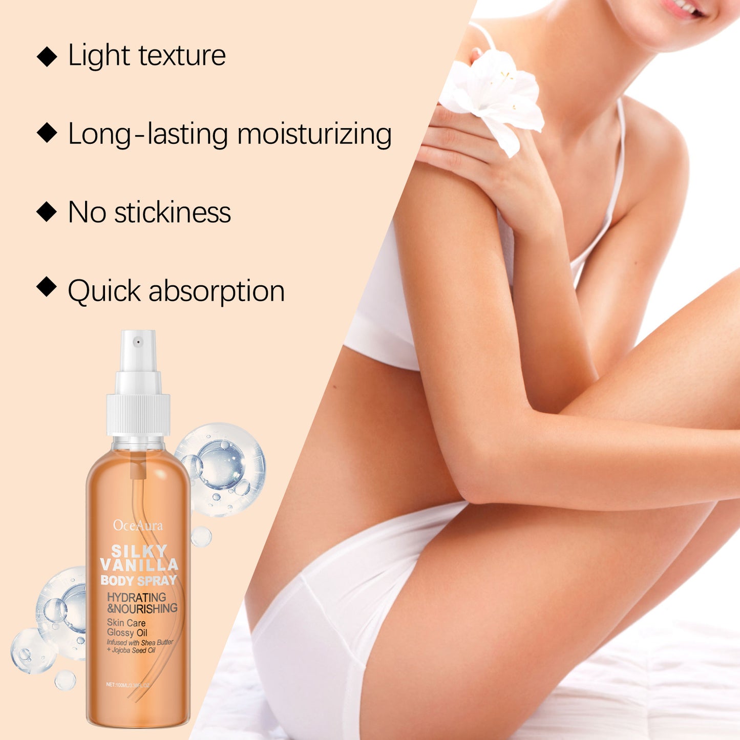 Moisturizing Body Spray with Jojoba Oil & Shea Butter - 100ml