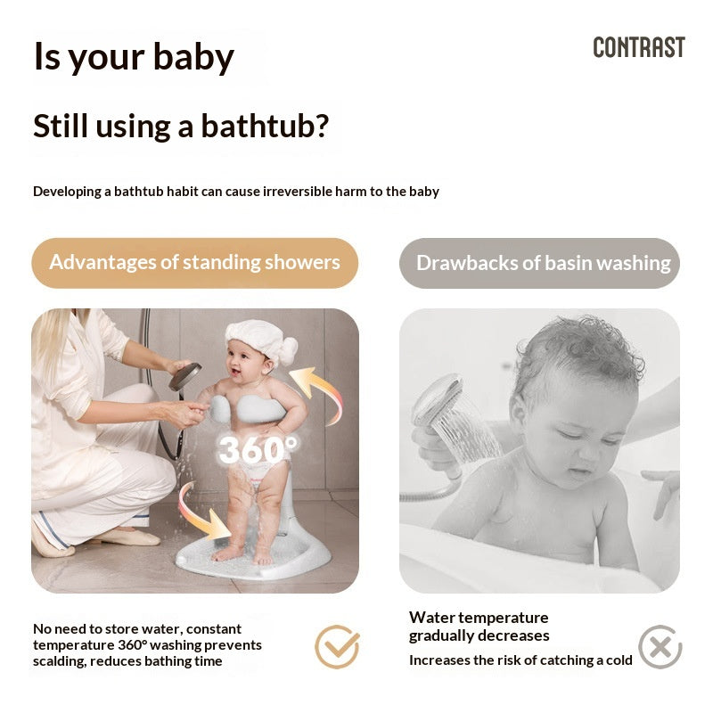 Foldable Baby Bathing Stand No Assembly Toddler Bathroom Storage