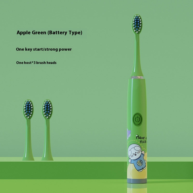 Electric Cartoon Soft Bristle Rechargeable Waterproof Toothbrush with 3 Brush Heads