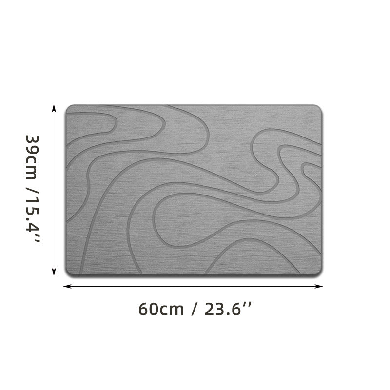 Diatomaceous Mud Carving Bathroom Floor Mat - Water-Absorbing, Quick-Dry, Non-Slip, Modern Minimalist Design